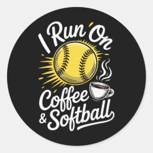 I Run On Coffee And Softll Funny  Classic Round Sticker