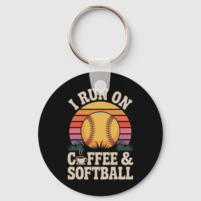 I Run On Coffee And Softll  Key Ring (Front)