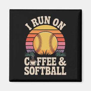 I Run On Coffee And Softll  Magnet