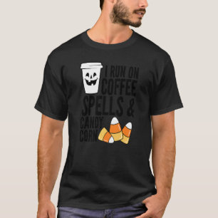 I Run On Coffee Spells And Candy Corn Boys Girls M T-Shirt