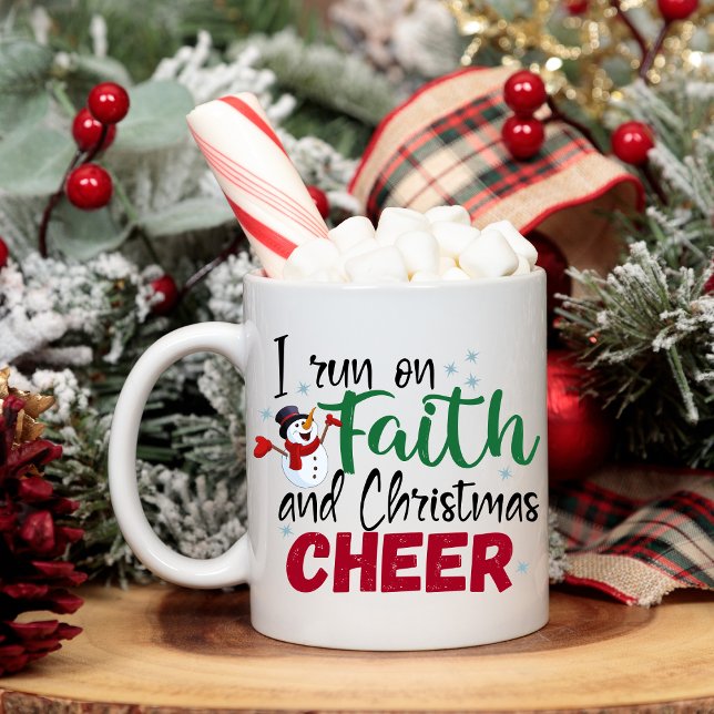 I Run On Faith and Christmas Cheer Holiday Coffee Mug (Creator Uploaded)