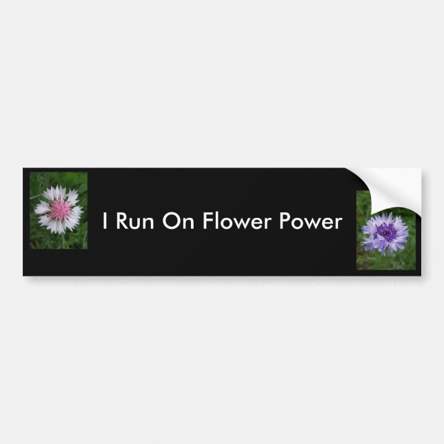 I Run On Flower Power by Jocelyn Burke Bumper Sticker (Front)