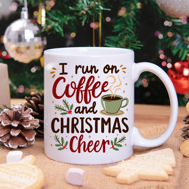 I Run On Funny Christmas Two Tone Coffee Mug (Creator Uploaded)