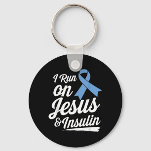 I Run On Jesus Insulin Diabetes Prayer Faith Key Ring
