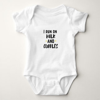 I Run on Milk and Cuddles Baby Bodysuit