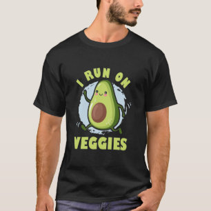 I Run On Veggies Vegetarian Running Vegan Runner T T-Shirt