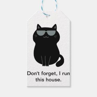 I run the house - Cute Cat - Gift Tag
