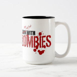I RUN WITH ZOMBIES Two-Tone COFFEE MUG