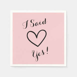 i said yes bridal shower napkin