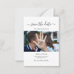 I Said Yes Engagement Photo Save The Date Card
