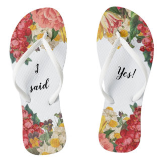 I said yes! Flip flops with painted floral design