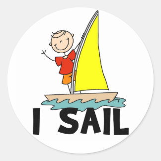 I Sail Stick Figure Stickers Sticker