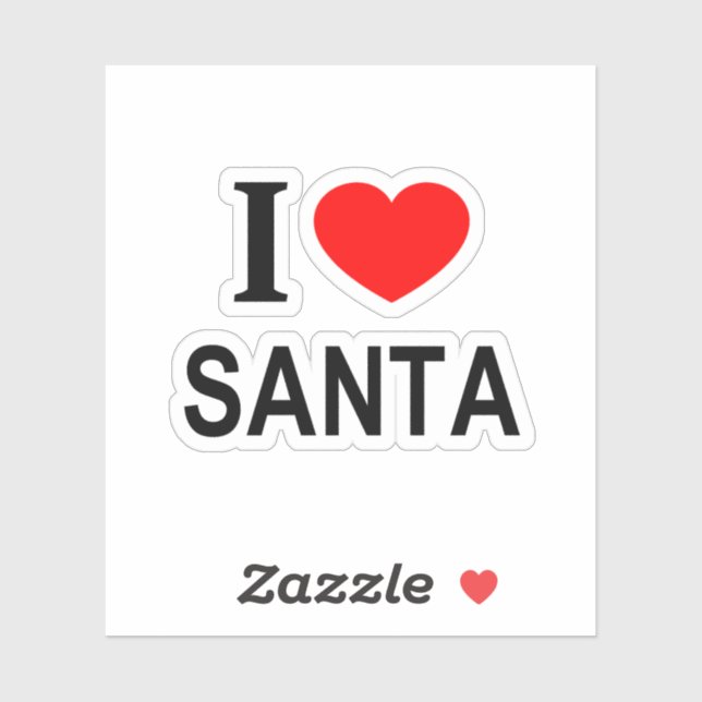 I ❤️ SANTA I LOVE SANTA I HEART SANTA Vinyl (Sheet)