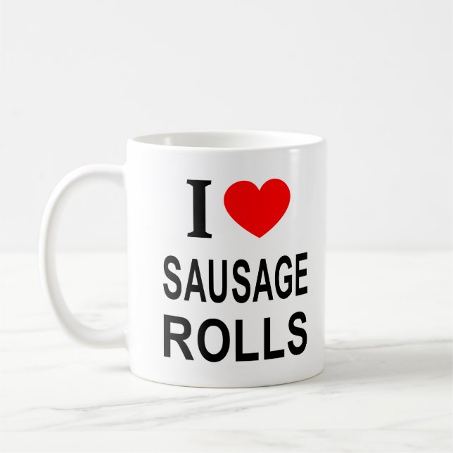 I ❤️ SAUSAGE ROLLS I LOVE SAUSAGE ROLLS I HEART SA COFFEE MUG (Left)