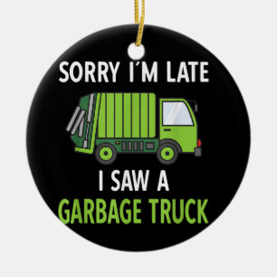 I Saw a Garbage Truck Costume Recycling Garbage Ceramic Ornament