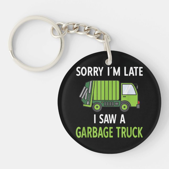 I Saw a Garbage Truck Costume  Recycling Garbage Key Ring (Front)