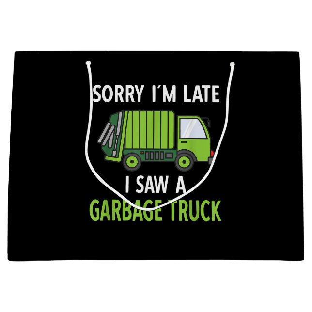I Saw a Garbage Truck Costume  Recycling Garbage Large Gift Bag (Front)