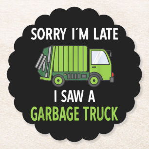 I Saw a Garbage Truck Costume  Recycling Garbage Paper Coaster
