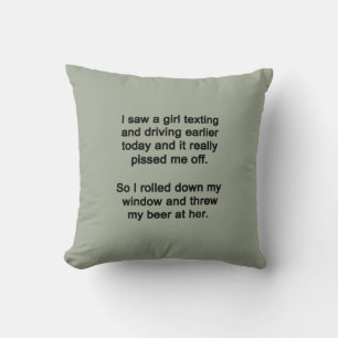 I Saw a Girl Texting Cushion