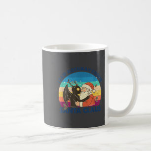 I Saw Mothman Kissing Santa Claus Funny Christmas Coffee Mug