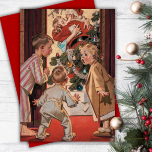 I saw Mummy Kissing Santa Claus Custom Christmas Holiday Card