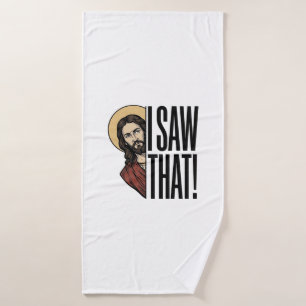 I Saw That Funny Religious Peek Graphic Design_1 Bath Towel