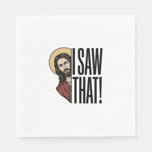 I Saw That Funny Religious Peek Graphic Design_1 Napkin