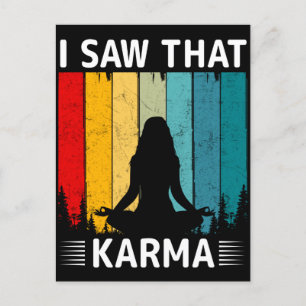 I Saw That Karma Postcard