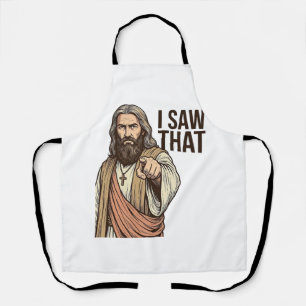 I Saw That Religious Pointing Vintage Engraving Sh Apron