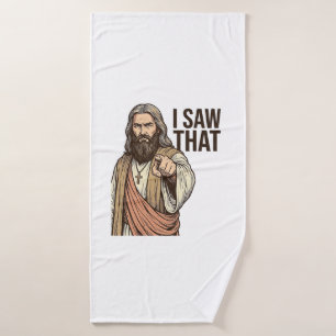 I Saw That Religious Pointing Vintage Engraving Sh Bath Towel