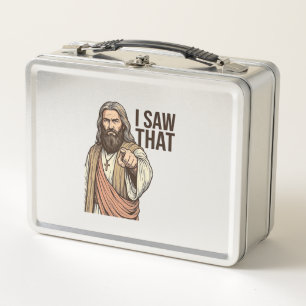 I Saw That Religious Pointing Vintage Engraving Sh Metal Lunch Box