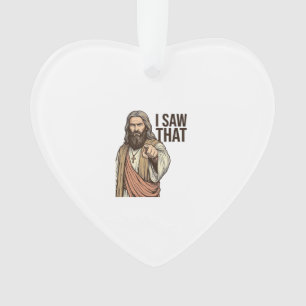 I Saw That Religious Pointing Vintage Engraving Sh Ornament