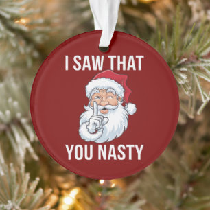 I Saw That You Nasty Funny Christmas Hilarious  Ornament