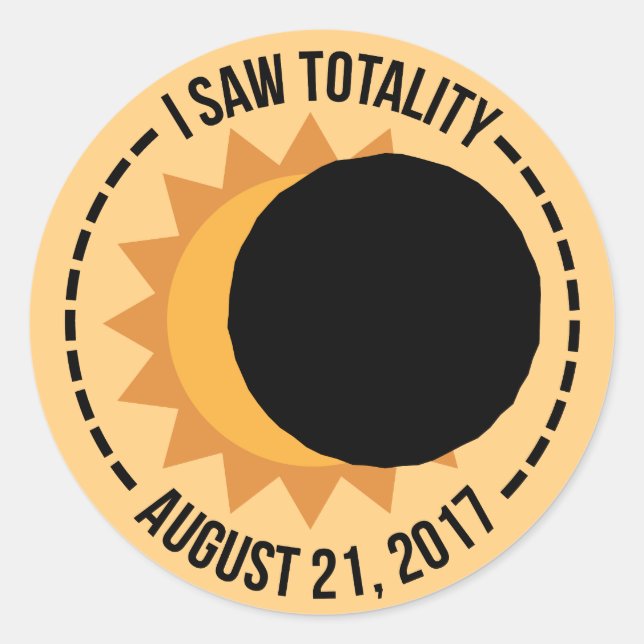 I Saw Totality Solar Eclipse 2017 Stickers (Front)