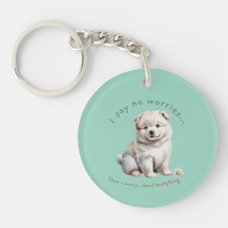 I say no worries cute dog key ring