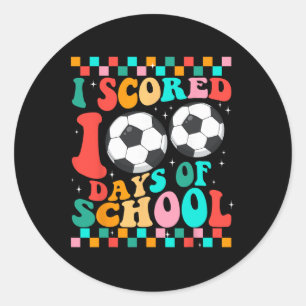 I Scored 100 Days Of School Soccer Kids Student Te Classic Round Sticker
