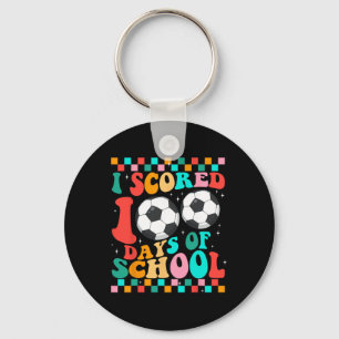 I Scored 100 Days Of School Soccer Kids Student Te Key Ring