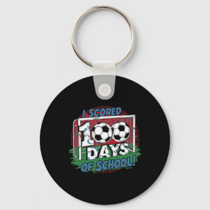 I Scored 100 Days Of School Soccer Player Smarter Key Ring