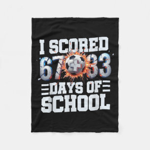 I Scored 67+33 100th Days Of School Soccer Sport B Fleece Blanket