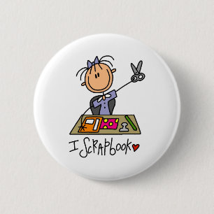 I Scrapbook 6 Cm Round Badge