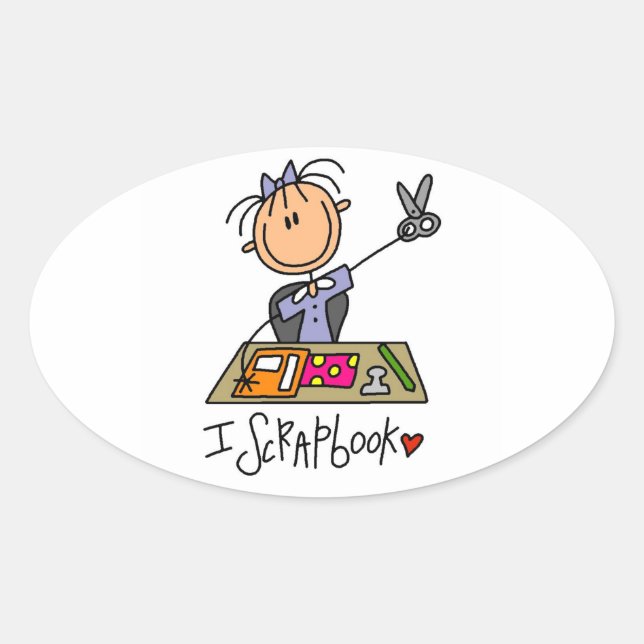 I Scrapbook Oval Stickers (Front)