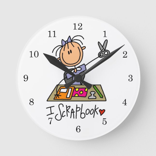 I Scrapbook Round Clock (Front)