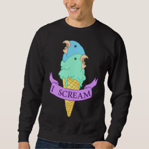 I scream Blue Parrotlet Ice cream Turquoise parrot Sweatshirt