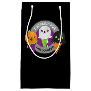 I Scream for Halloween Pumpkin Spider Ghost Small Gift Bag