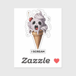 "I Scream" Funny Ghost Chef Halloween Ice Cream St