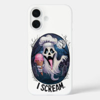 "I Scream" Funny Ghost Chef Halloween Ice Cream St