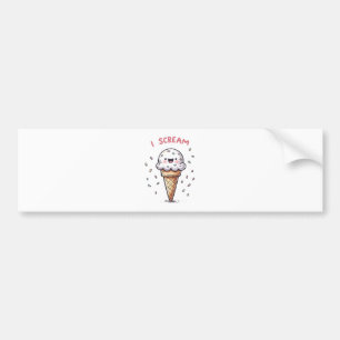 I Scream Ice Cream Cone with Sprinkles Bumper Sticker