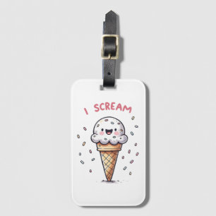 I Scream Ice Cream Cone with Sprinkles Luggage Tag