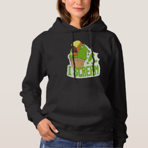 I Scream Ice Cream Parrot Screaming for Cockatiels Hoodie