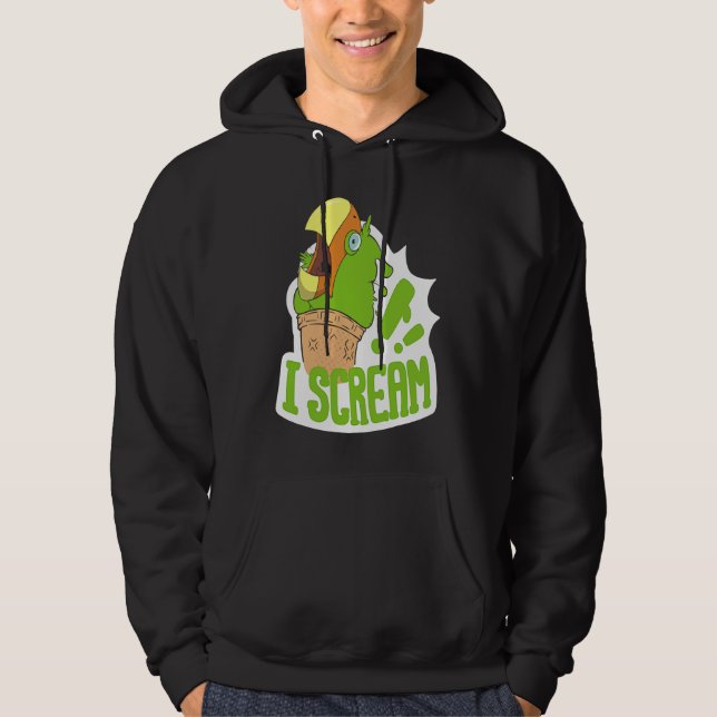 I Scream Ice Cream Parrot Screaming for Cockatiels Hoodie (Front)